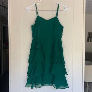 Green ruffle dress